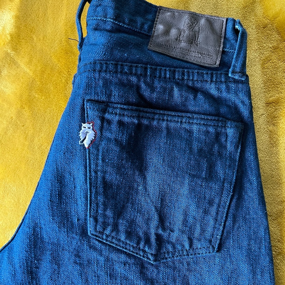 Pure Blue Japan/Blue Owl-Asagi" 16.5oz Rinsed Selvedge Denim - Slim Tapered Fit